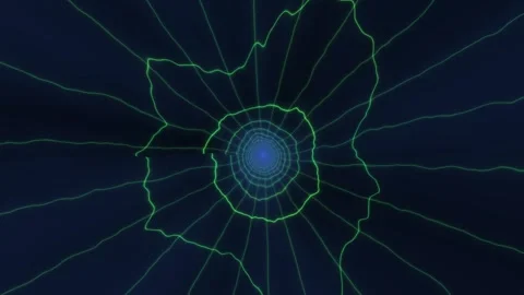 Circular with green lines on dark backdrop Stock Footage 344921643