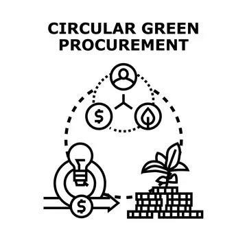 Circular green procurement concept generating sustainable economic growth Stock Illustration