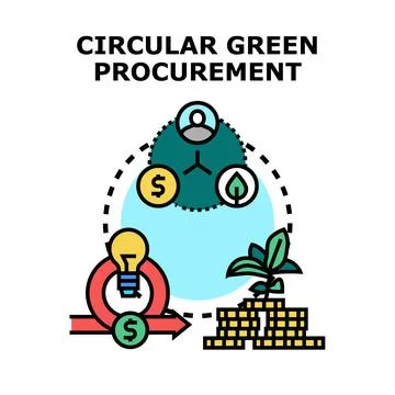 Circular green procurement concept generating sustainable economic growth Stock Illustration