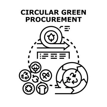 Circular green procurement process for sustainable business Ilustração Stock