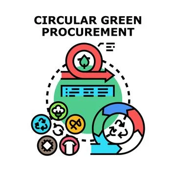 Circular green procurement process for sustainable business Stock Illustration