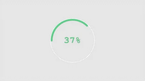 Circular green progress bar on a black background displaying a percentage Vídeos de archivo 334962955