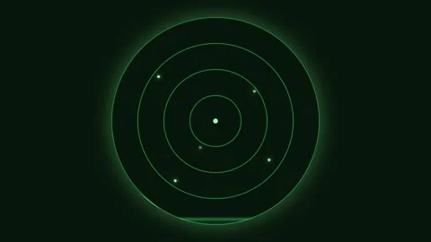 Circular green radar interfaces Vidéo 340526246