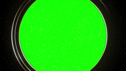 Circular Green Screen Overlay Inside A Dark Metallic Frame With A Cinematic 스톡 동영상 338424275