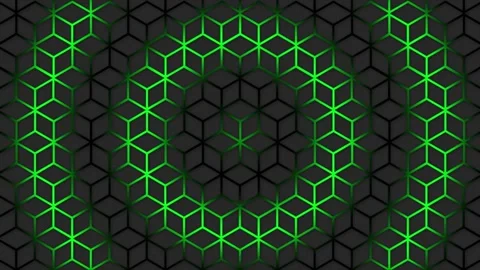 Circular Green wave moving over hexagonal shape futuristic background. 動画素材 276161873