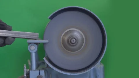 Circular grindstone, slow motion, green screen Stock-Footage 69290634