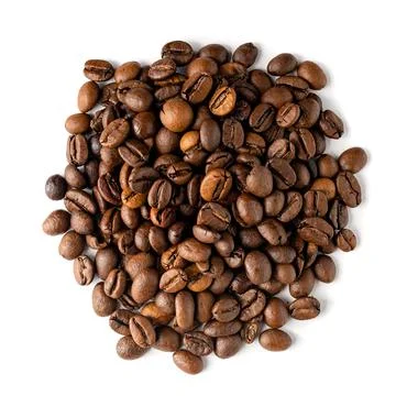 Circular Group of Dark Roasted Coffee Beans for Branding Stock Photos