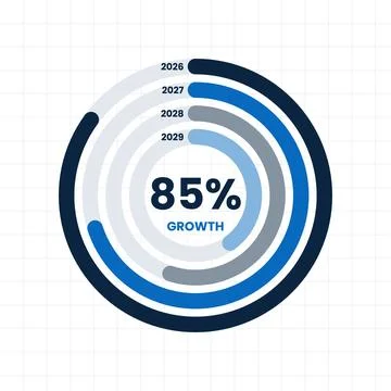 Circular Growth Progress Template Stock Illustration