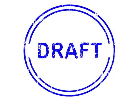 Circular Grunge Office Stamp - DRAFT Stock Illustration