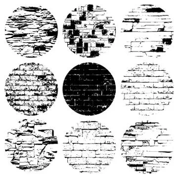 Circular Grunge Texture Set Illustrazione stock