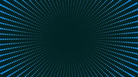 Circular Half Tone Animation Background with Blue Dots and Dark Space Effect Stock Footage 316798679