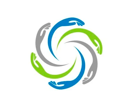 Circular hands care logo Stock Illustration