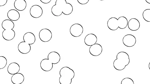 Circular harmony black and white drawing of interlocking circles Stock Footage 297615617