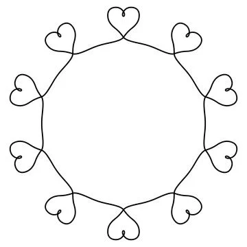 Circular heart loop symbol for unity, love, romance, and design Stock Illustration