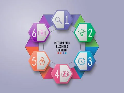 Circular Hexagon Business Layout Stock Illustration