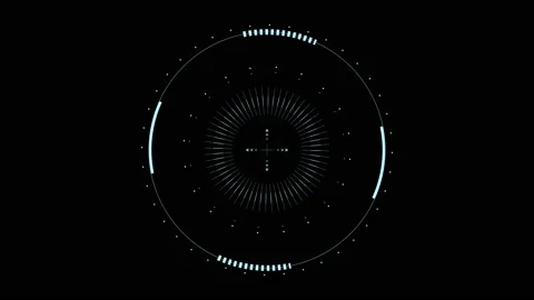Circular hud on a black background. Rotating hud elements. Scanning elements Stock Footage 236558601