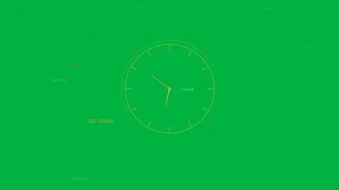 Circular HUD getting telemetry, turning gold hands, pivoting red vector, moving 動画素材 333907273