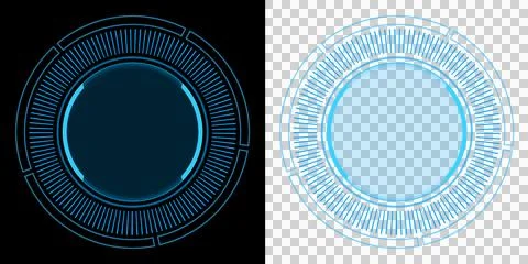 Circular HUD Interface Display with Digital Dash Radar Rings and High Tech Panel Stock Illustration