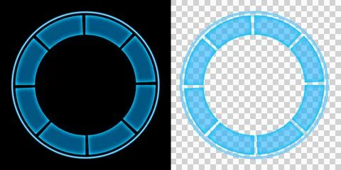 Circular HUD Interface Futuristic Blue Ring with Glowing Digital Segments Sci-Fi イラスト素材