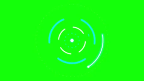Circular hud loading animation with glowing neon rings on green screen back.. Stock Footage 344861776
