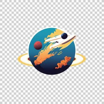 Circular Icon Containing A Boat moving circle waves outline Stock Illustration