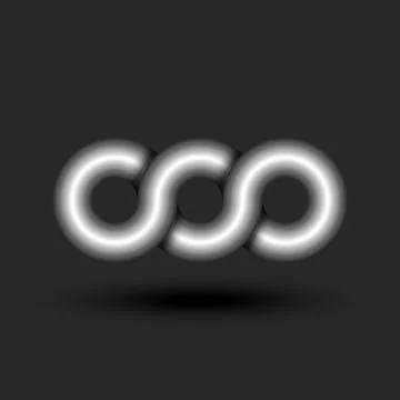 Circular infinity 3d logo metallic gradient, endless three circles geometri.. イラスト素材