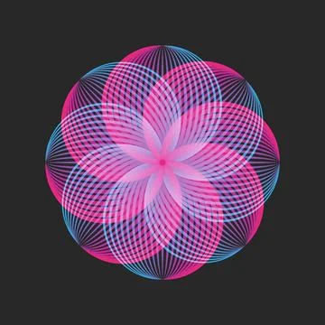 Circular infinity pattern print featuring an overlapping symmetric circles .. Stock Illustration