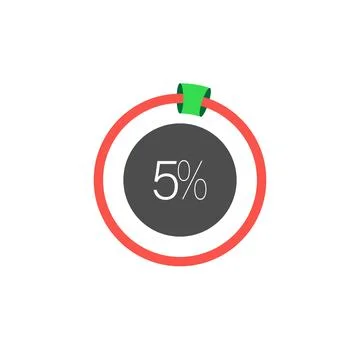 A circular infographic with a 5% value Stock Illustration