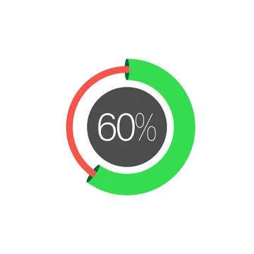 A circular infographic with a 60% value Stock Illustration