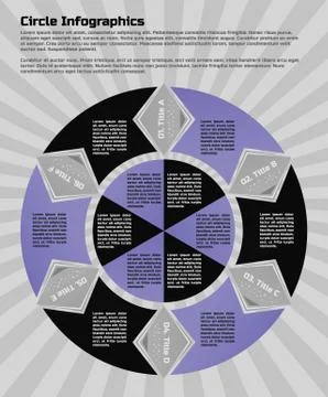 Circular infographic design template 库存插图