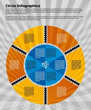 Circular infographic design template Stock Illustration