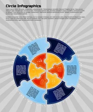Circular infographic design template Stock Illustration