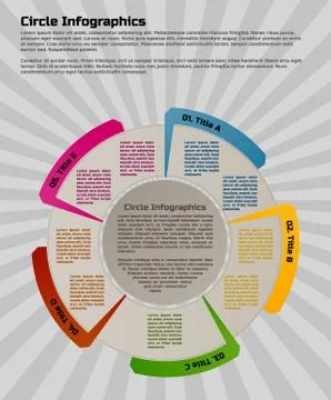 Circular infographic design template 스톡 일러스트