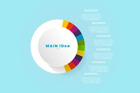 A circular infographic presents a segmented ring design with color-coded sl.. 스톡 일러스트
