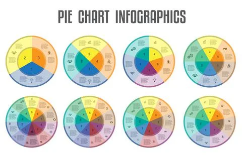 Circular infographic set. Pie chart infographics. Elements of Conceptual Cycl Illustrazione stock