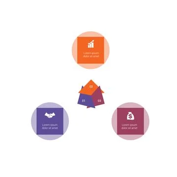 Circular Infographics for 3 positions Stock Illustration