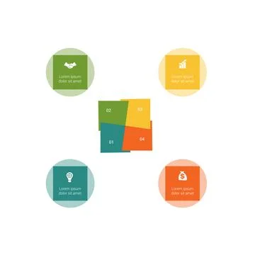 Circular Infographics for 4 positions Stock Illustration