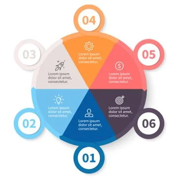 Circular infographics with number options. Stock Illustration