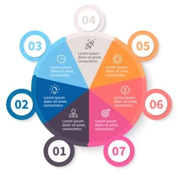 Circular infographics with number options. Stock Illustration