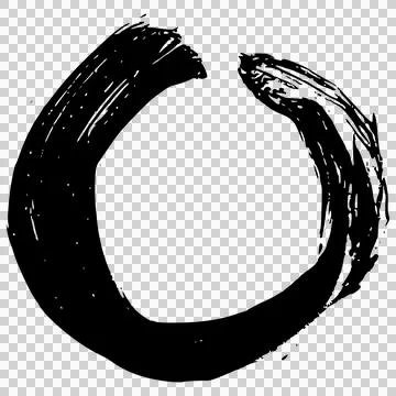 Circular ink brush stroke ring Illustrazione stock