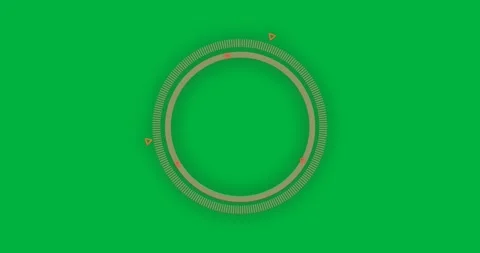 Circular interface animating glowing rings with angular markers on transparent Vídeos de archivo 317668953