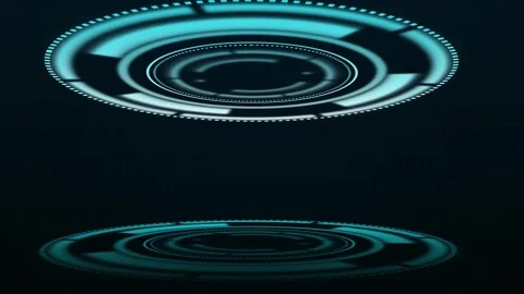 Circular interface animation with futuristic blue hud elements. Circular in.. Stock Footage 341127619