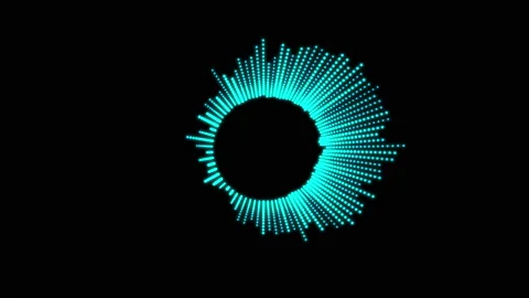 Circular interface hud design, infographic elements like music equalizer Stock Footage 156739940