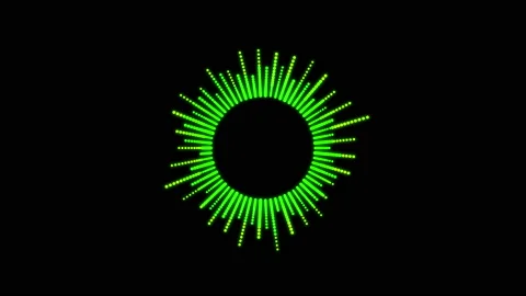 Circular interface hud design, infographic elements like music equalizer Stock Footage 157223037