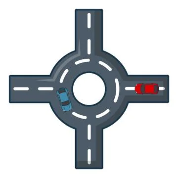 Circular intersection icon, cartoon style. イラスト素材