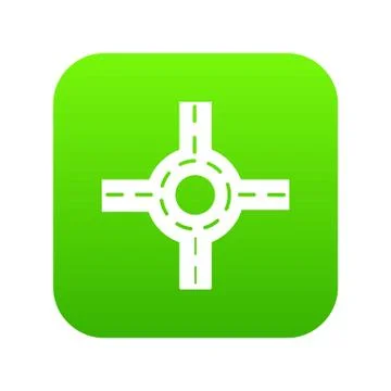 Circular intersection icon green vector Ilustração Stock