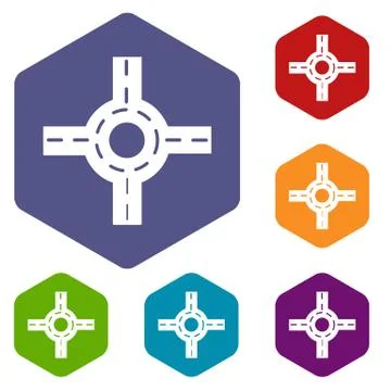 Circular intersection icons vector hexahedron イラスト素材