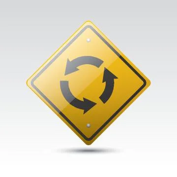 Circular Intersection Sign Stock Illustration