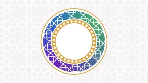 Circular Islamic Art Frame Stock Footage 335622273