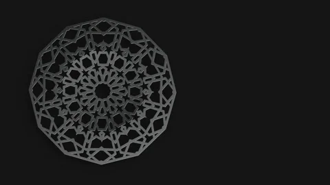 Circular islamic pattern on dark background. Seamless loop 4k. Geometric ramadan Stock Footage 157322258